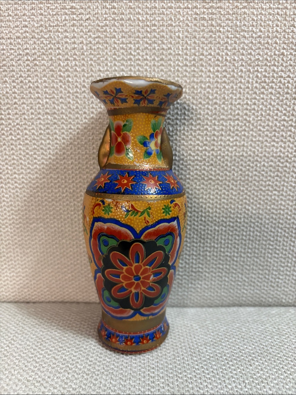 Vintage Chinese Mini Cloisonné-Style Vase